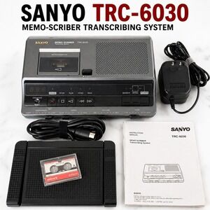 Sanyo TRC-6030 Memo Scriber Transcription System w/ Foot‎ Pedal Tested Powers On
